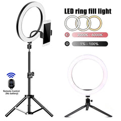 LED Selfie Ring Lamp Photographic Selfie Ring Lighting USB Remote 