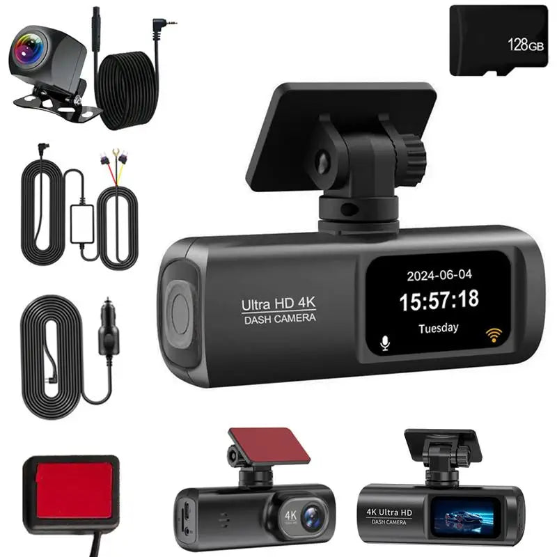 4K Dash Cam Dual Lens Driving Recorder Car 