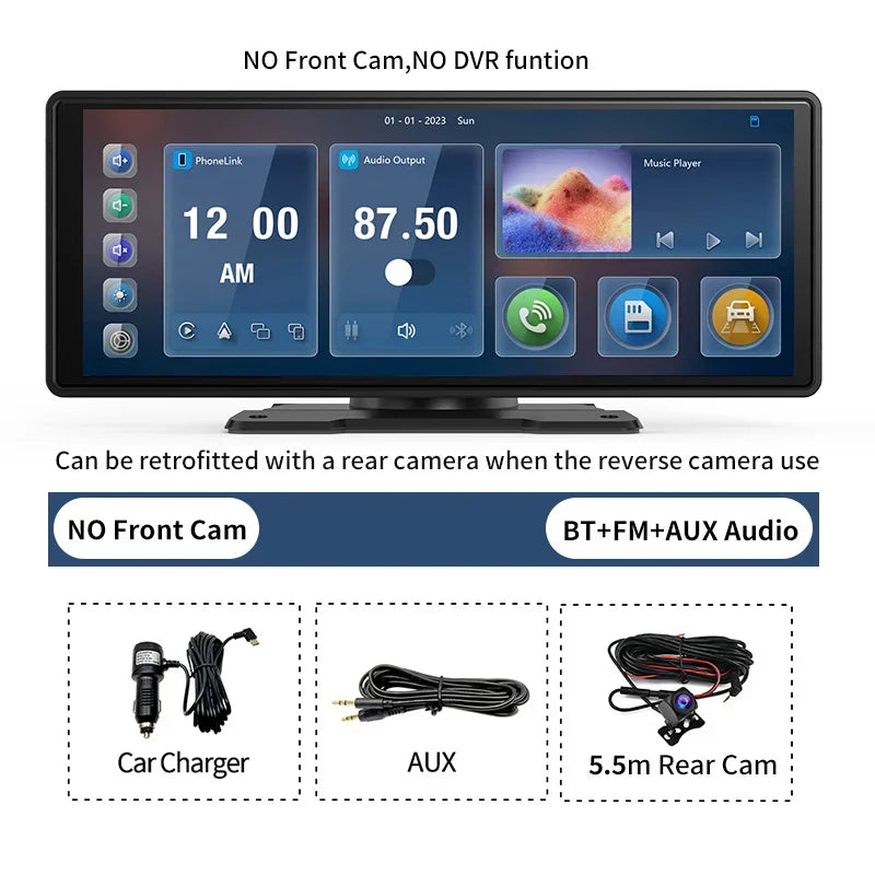 Imagebon 10.26" Dash Cam 4K ADAS Wireless CarPlay