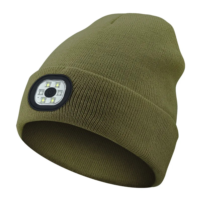 Wireless Bluetooth music knitted hat new outdoorledlighting rechargeable detachable luminous sleeve cap