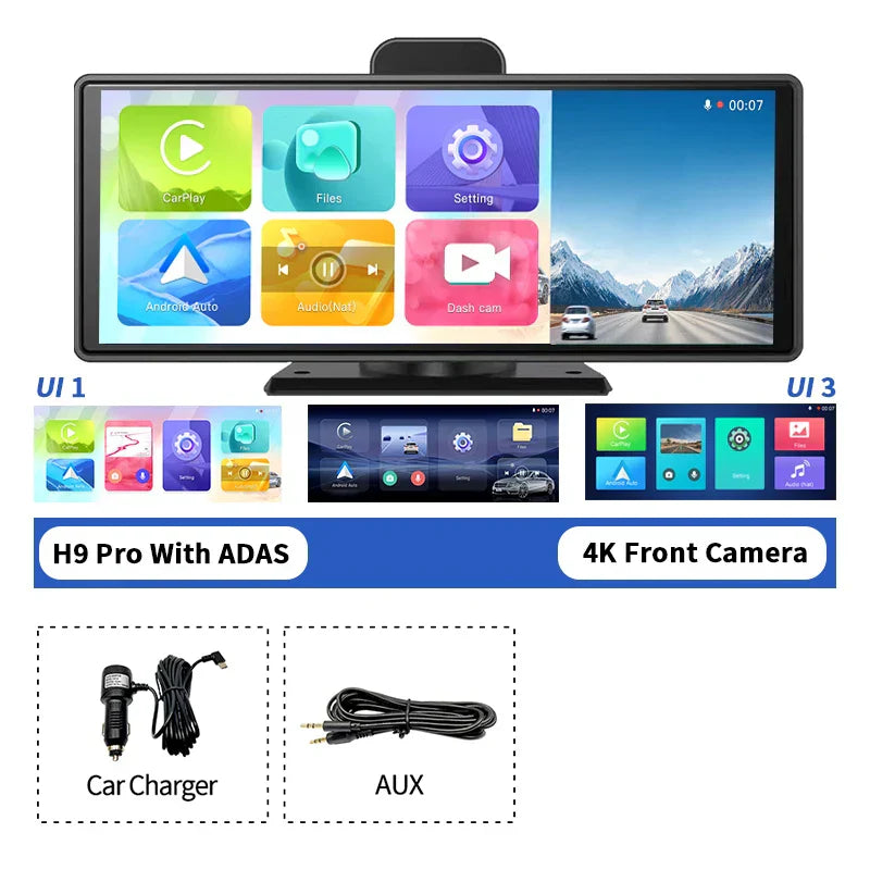 Imagebon 10.26" Dash Cam 4K ADAS Wireless CarPlay