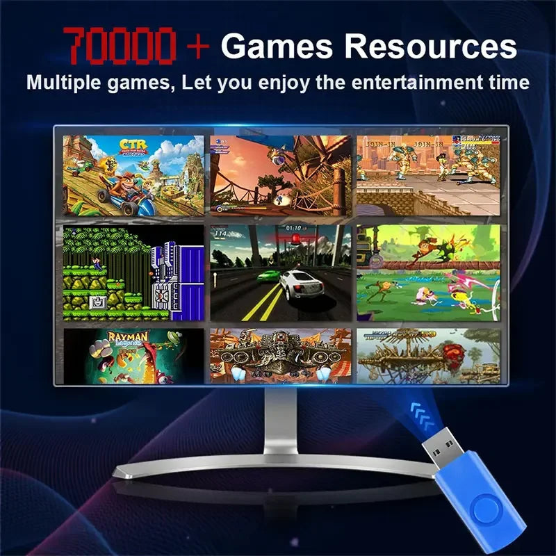 500GB T8 Retro Gaming Console Loaded 70000+ Games for Wii PS2 DC PSP GAMECUBE Plug-and-Play On TV Windows 11 Children's Gift