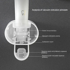 1pc Wall Mounted Automatic Toothpaste Squeezer and Toothbrush Holder - Convenient and Hygienic Bathroom Accessory