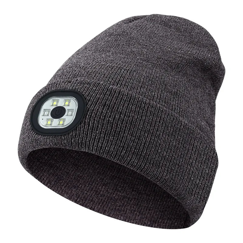 Wireless Bluetooth music knitted hat new outdoorledlighting rechargeable detachable luminous sleeve cap