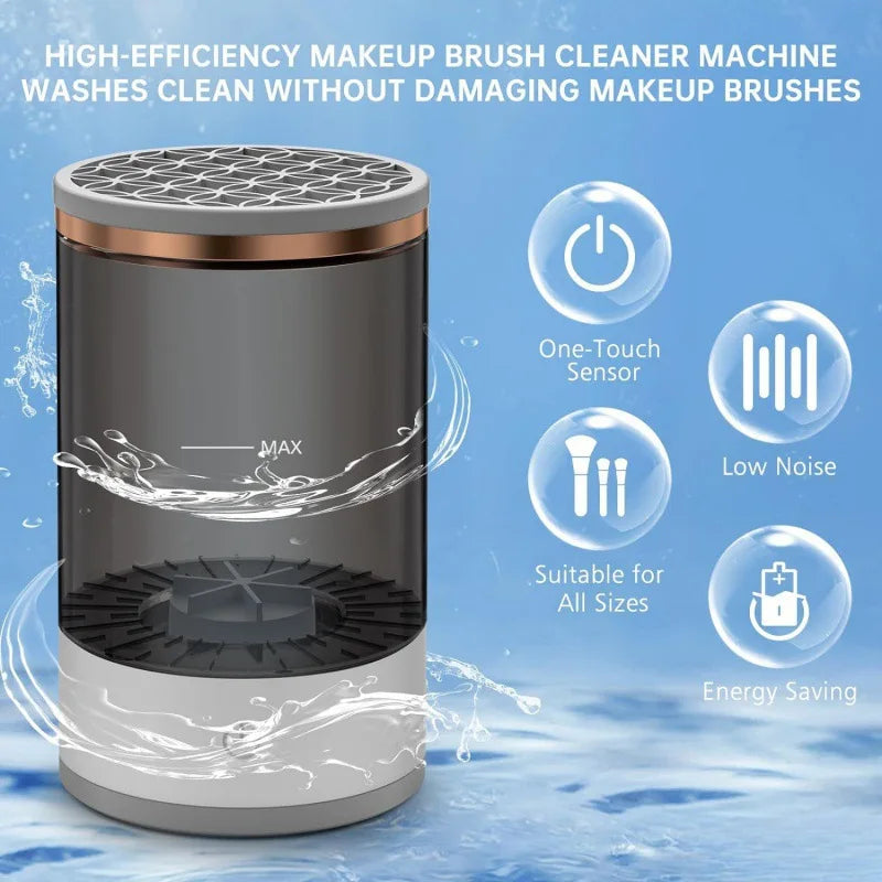 USB Plug Electric Makeup Brush Cleaner Makeup Brush Cleaning Machine Automatic Cosmetic Brush Dryer and Cleaner with Cleaner Mat