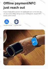 Smart Watch Series 9 Men HD screen Calendar Bluetooth Call NFC Smartwatch Blood Pressure Heart Rate Fitness Women Sport Watch