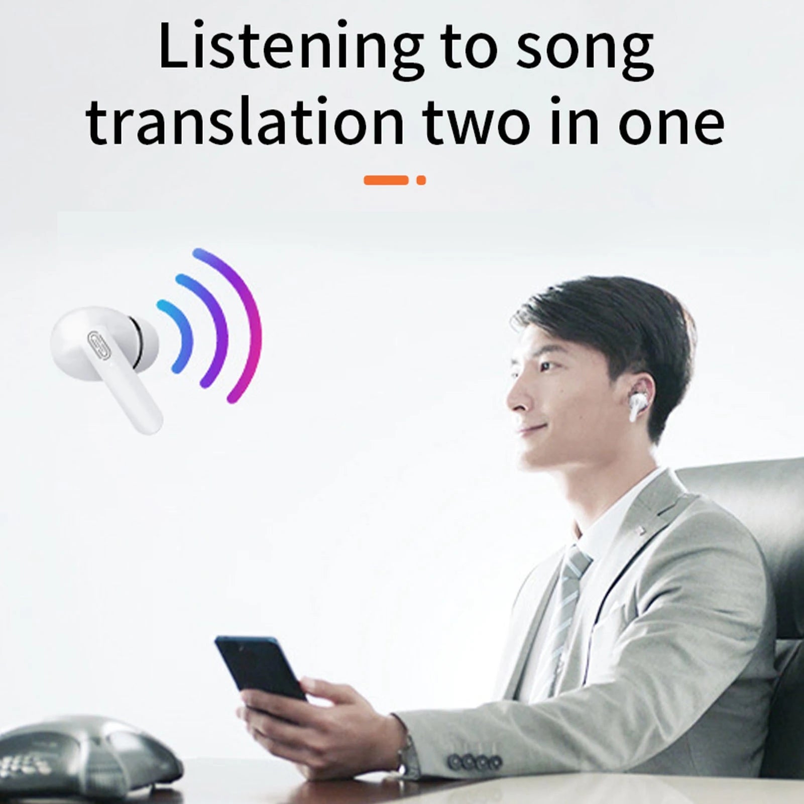 Wireless BT AI Translation Earbuds 99% Accuracy TWS Real-time Language Translation Earphones Smart Voice Translator For Meeting