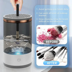 USB Plug Electric Makeup Brush Cleaner Makeup Brush Cleaning Machine Automatic Cosmetic Brush Dryer and Cleaner with Cleaner Mat