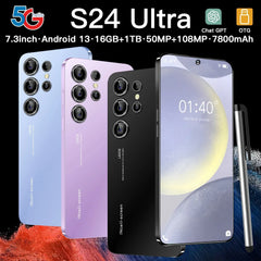 New S24 Ultra 7.3HD Global Version 10Core Mobile Phones Original Smartphone 5G Dual SIM Android 14 Cell Phone 7800mAh CellphonesNew S24 Ultra 7.3HD Global Version 10Core Mobile Phones Original Smartphone 5G Dual SIM Android 14 Cell Phone 7800mAh Cellphones