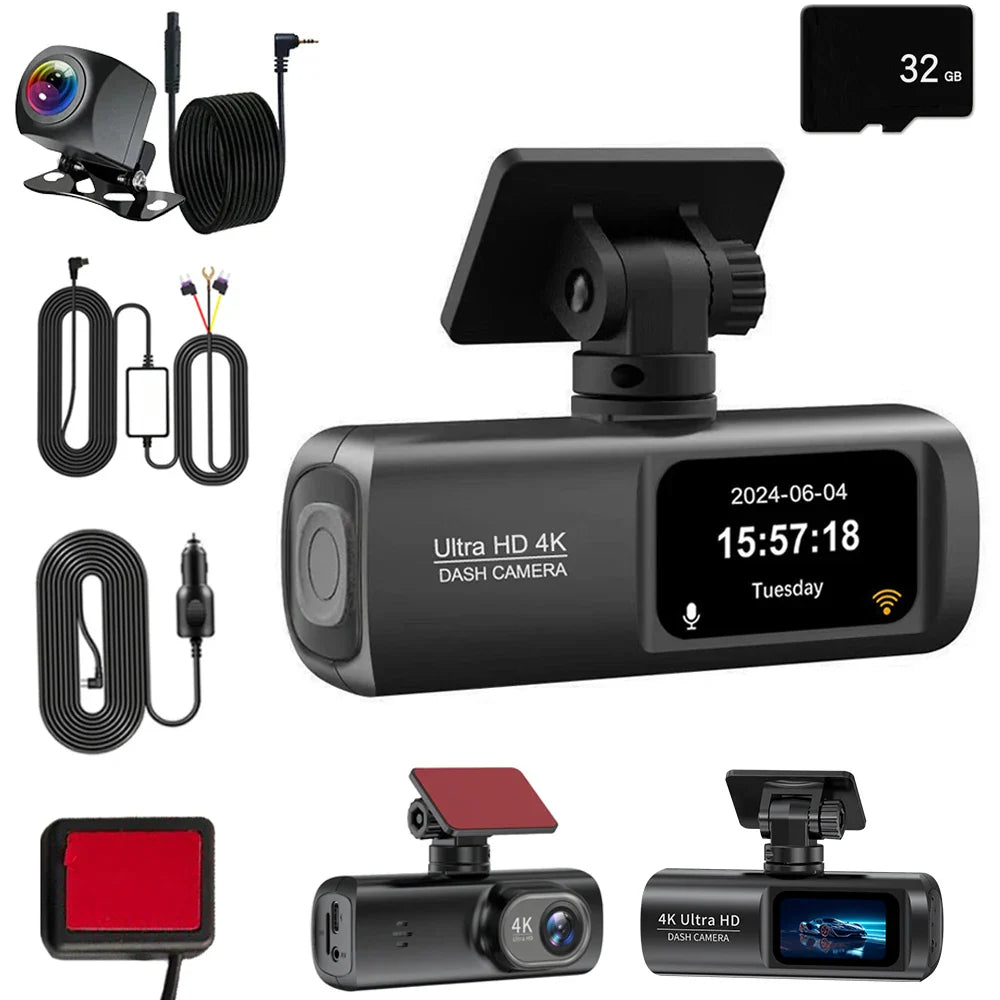 4K Dash Cam Dual Lens Driving Recorder Car 