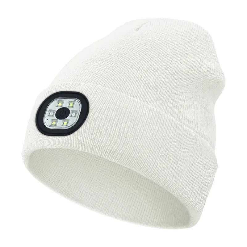 Wireless Bluetooth music knitted hat new outdoorledlighting rechargeable detachable luminous sleeve cap