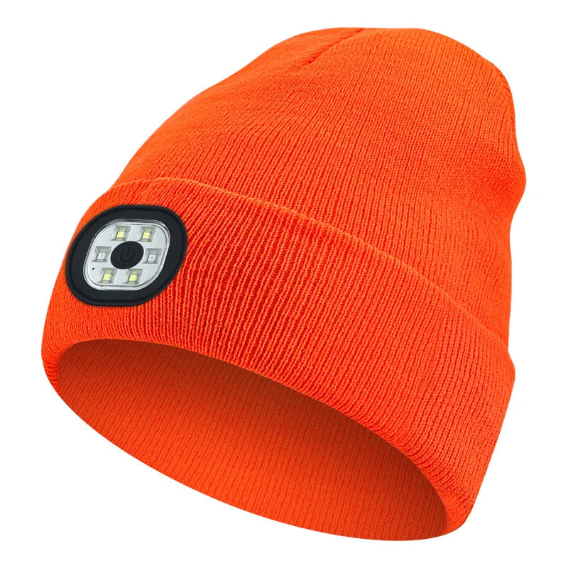 Wireless Bluetooth music knitted hat new outdoorledlighting rechargeable detachable luminous sleeve cap