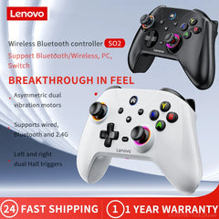 New Lenovo S02 Wireless Bluetooth RGB Controller for Nintendo Switch OLED/Switch Lite/PC/Mobile Gamepad Multi-Function Joystick