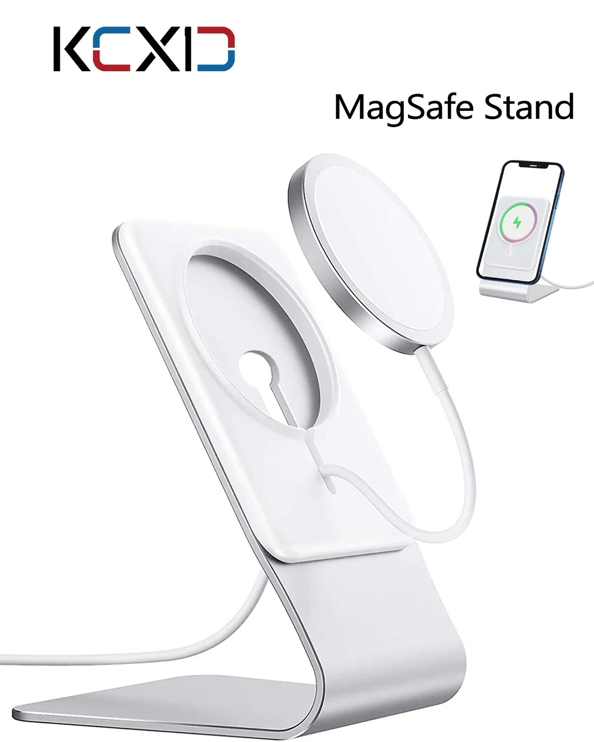 KUXIU Stand for MagSafe Charger, Aluminum MagSafe Desktop Stand Holder Dock,for iPhone 16/15/14/13/12 (Not Included MagSafe)