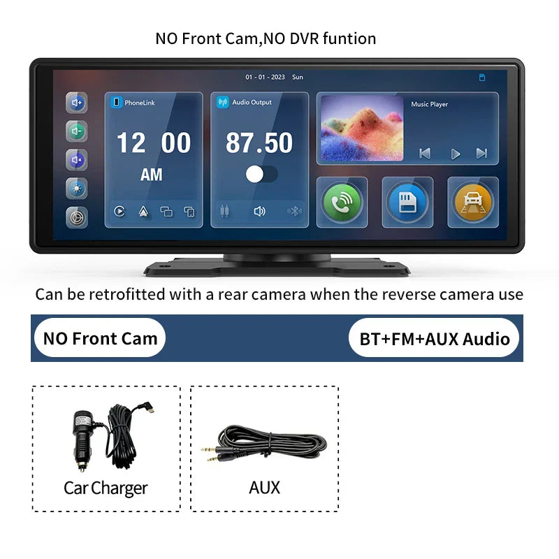 Imagebon 10.26" Dash Cam 4K ADAS Wireless CarPlay